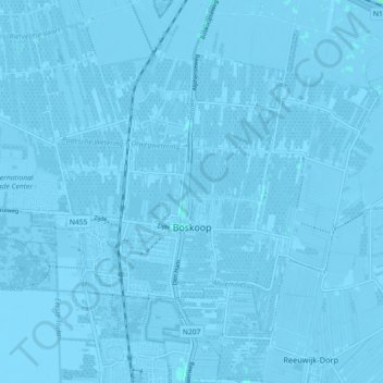 Carte topographique Boskoop, altitude, relief