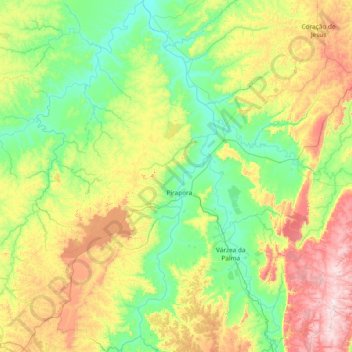 Carte topographique Buritizeiro, altitude, relief