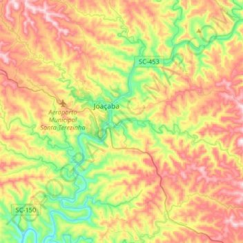 Carte topographique Herval d'Oeste, altitude, relief