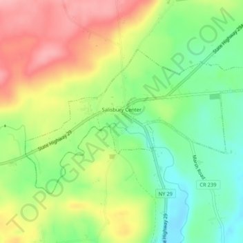 Carte topographique Salisbury Center, altitude, relief
