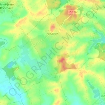 Carte topographique Hilsprich, altitude, relief