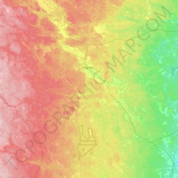 Carte topographique Högsby kommun, altitude, relief