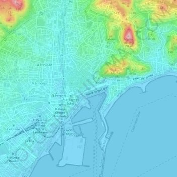 Carte topographique Centro, altitude, relief