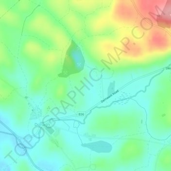Carte topographique Rockfield, altitude, relief