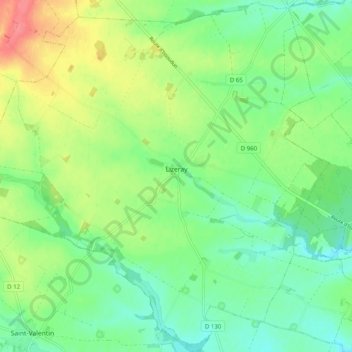 Carte topographique Lizeray, altitude, relief