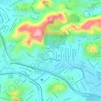 Carte topographique Engenho da Rainha, altitude, relief