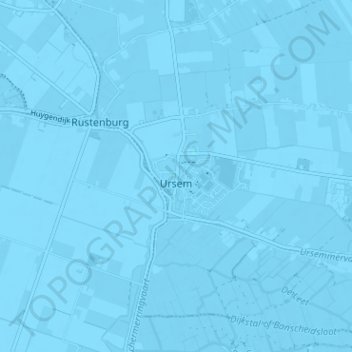 Carte topographique Ursem, altitude, relief