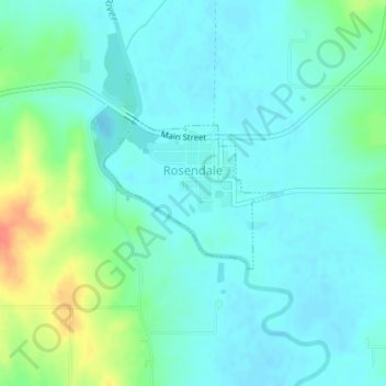 Carte topographique Rosendale, altitude, relief