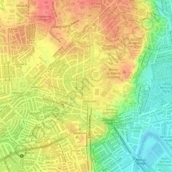 Carte topographique Loyola Heights, altitude, relief
