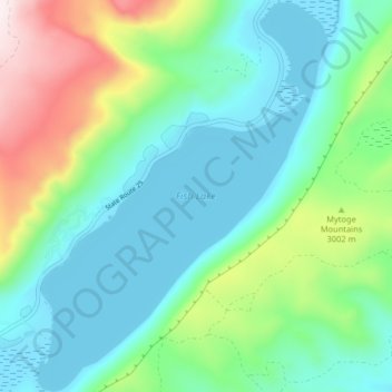 Carte topographique Fish Lake, altitude, relief