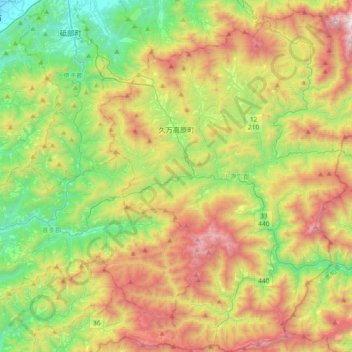 Carte topographique Kumakogen, altitude, relief