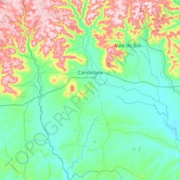 Carte topographique Candelária, altitude, relief