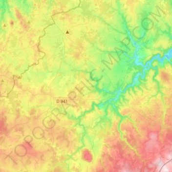Carte topographique 63380, altitude, relief