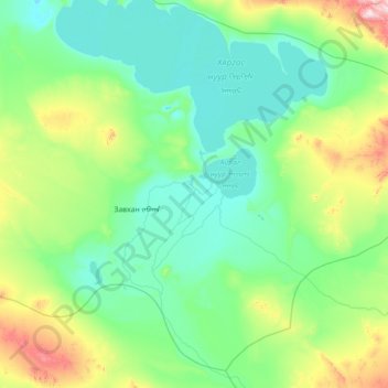 Carte topographique Zavhan, altitude, relief