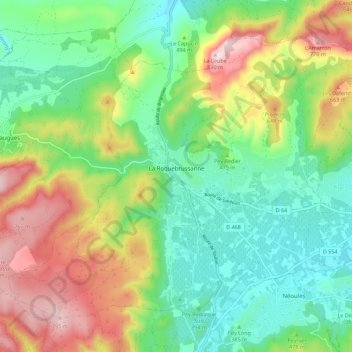 Carte topographique La Roquebrussanne, altitude, relief