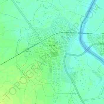 Carte topographique Kidira, altitude, relief