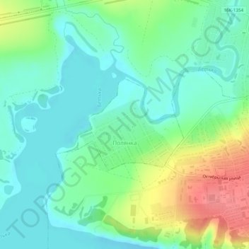 Carte topographique Полянка, altitude, relief
