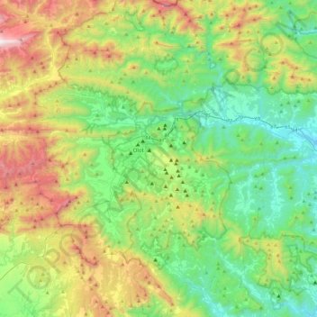 Carte topographique Garrotxa, altitude, relief