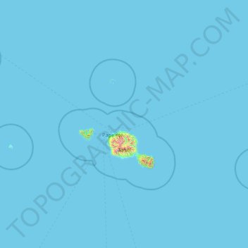 Carte topographique Îles du Vent, altitude, relief