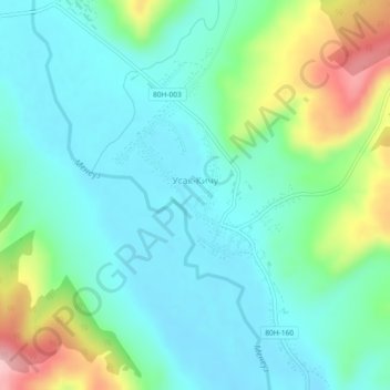 Carte topographique Усак-Кичу, altitude, relief