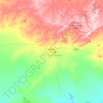 Carte topographique Cleve, altitude, relief