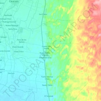 Carte topographique Cura Mori, altitude, relief