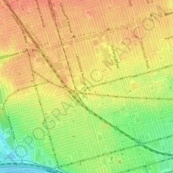 Carte topographique Brockton Village, altitude, relief