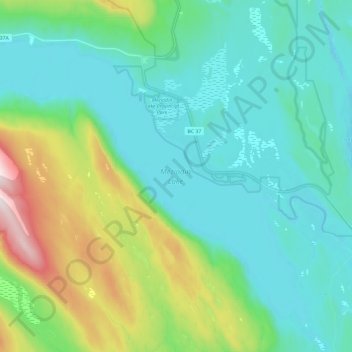 Carte topographique Meziadin Lake, altitude, relief