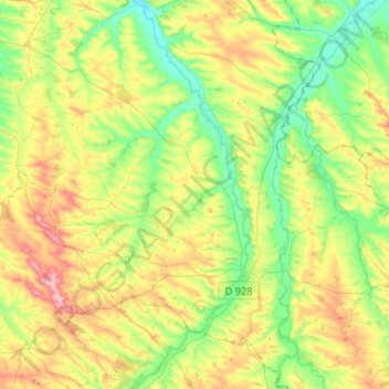 Carte topographique 32120, altitude, relief
