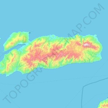 Carte topographique Pulau Alor, altitude, relief