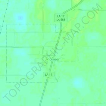 Carte topographique Pioneer, altitude, relief