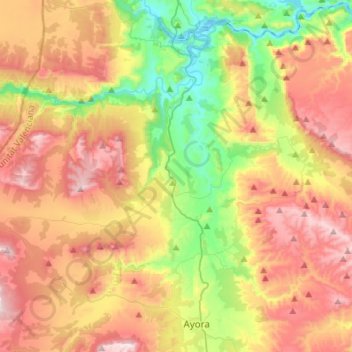 Carte topographique Jarafuel, altitude, relief