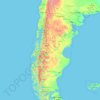 Carte topographique Patagonia, altitude, relief