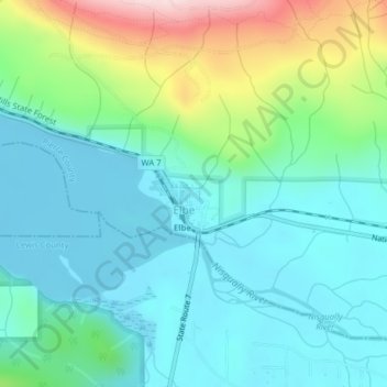 Carte topographique Elbe, altitude, relief