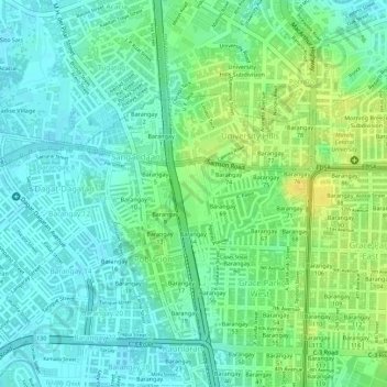 Carte topographique Barangay 73, altitude, relief
