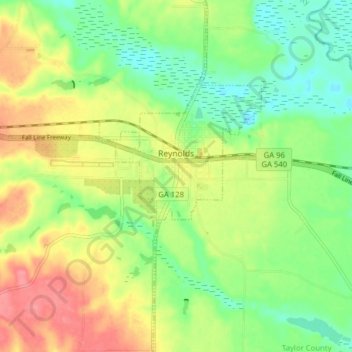 Carte topographique Reynolds, altitude, relief