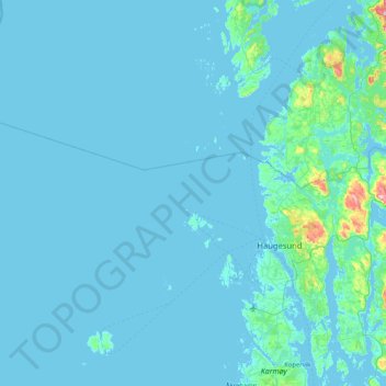 Carte topographique Haugesund, altitude, relief