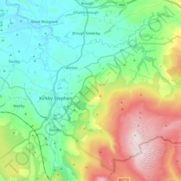 Carte topographique Kaber, altitude, relief