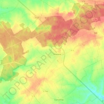 Carte topographique Chenoise, altitude, relief