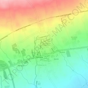 Carte topographique Barangay Mamala 2, altitude, relief