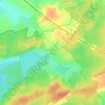 Carte topographique Rorbach-lès-Dieuze, altitude, relief