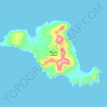 Carte topographique Chugul Island, altitude, relief