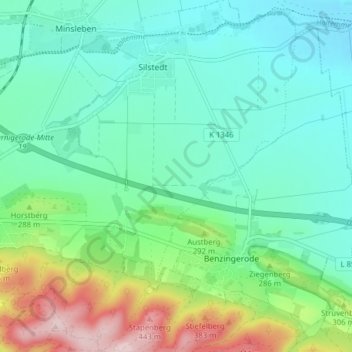 Carte topographique Silstedt, altitude, relief