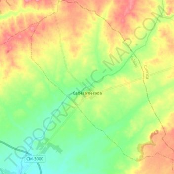 Carte topographique Cabezamesada, altitude, relief