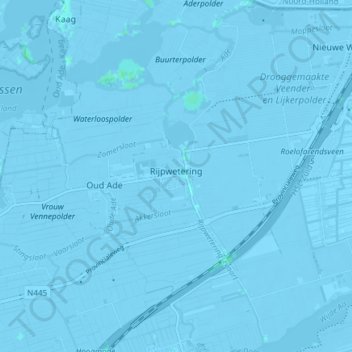 Carte topographique Rijpwetering, altitude, relief