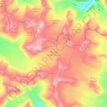Carte topographique Stanley Smith Glacier, altitude, relief