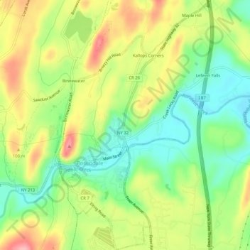 Carte topographique Rosendale, altitude, relief