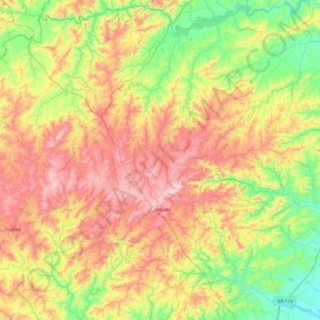 Carte topographique Canguçu, altitude, relief