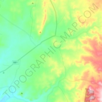 Carte topographique Boree, altitude, relief