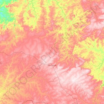 Carte topographique Alto Garças, altitude, relief